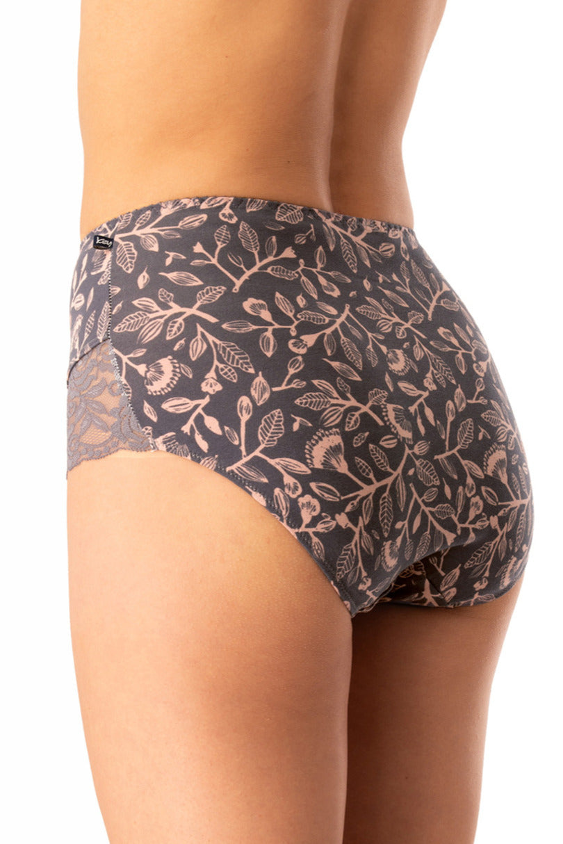 Slip donna a vita alta in cotone con retro in pizzo pack