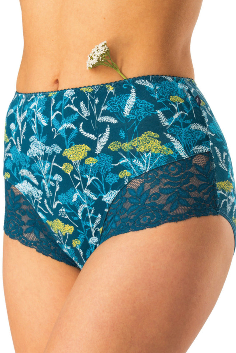 Slip donna a vita alta in cotone con retro in pizzo pack