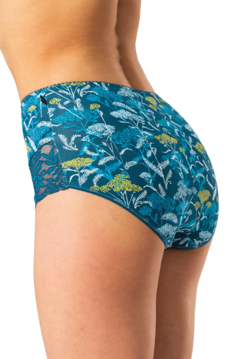 Slip donna a vita alta in cotone con retro in pizzo pack
