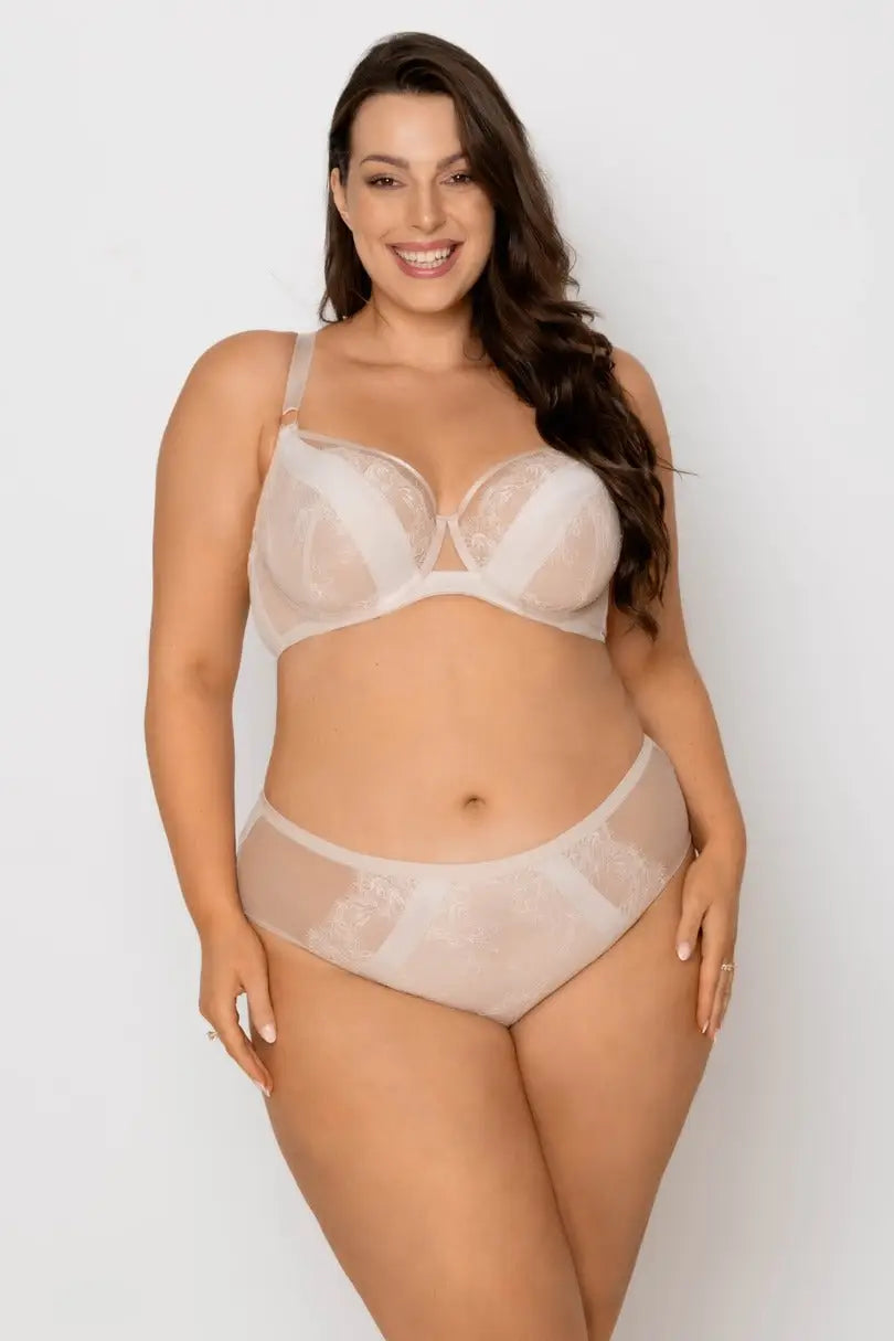 Slip da donna alti in pizzo - monaco - beige