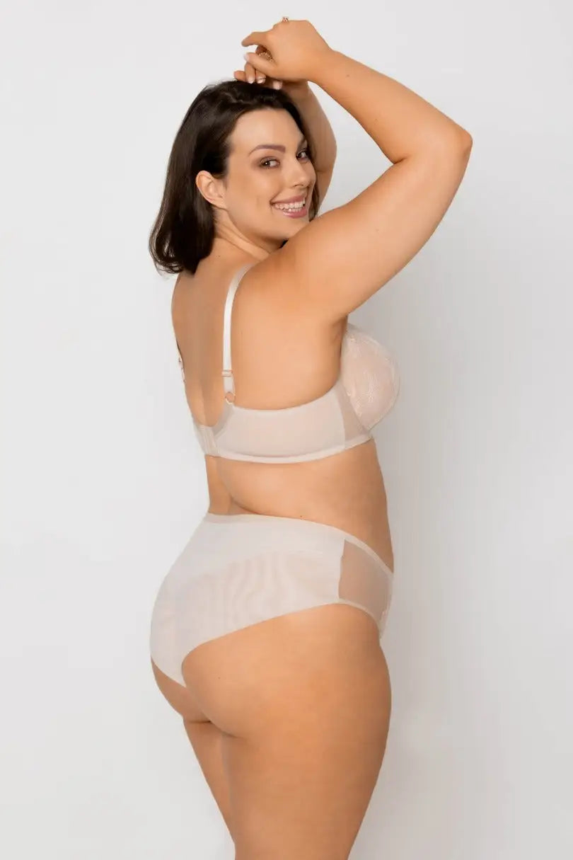 Slip da donna alti in pizzo - monaco - beige
