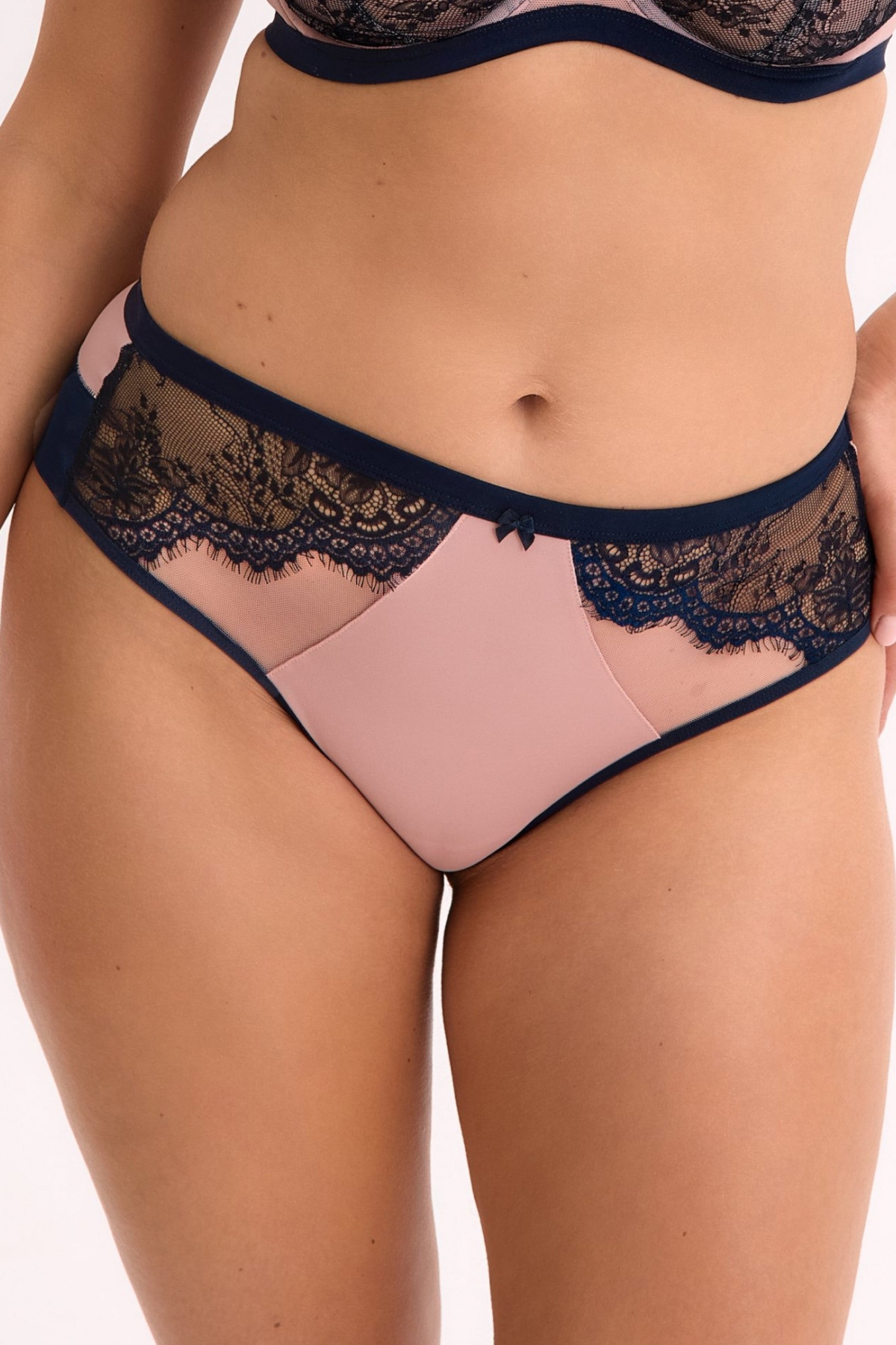 Slip donna brasiliane in pizzo e microfibra aina frida blu