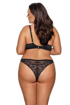 Slip donna brasiliano in microfibra e pizzo - nero - 2016