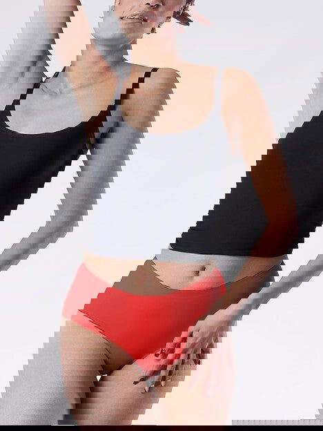 Slip donna brasiliano a vita alta - brasil maxi - rosso