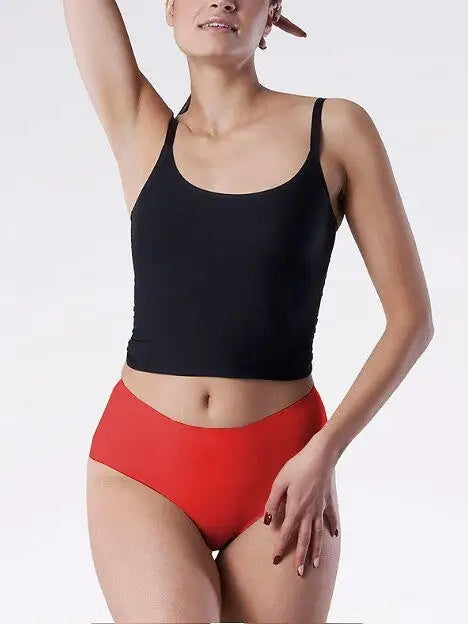 Slip donna brasiliano a vita alta - brasil maxi - rosso