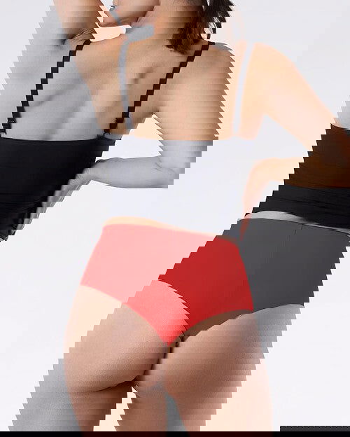 Slip donna brasiliano a vita alta - brasil maxi - rosso