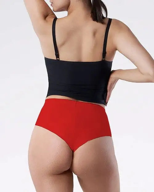 Slip donna brasiliano a vita alta - brasil maxi - rosso