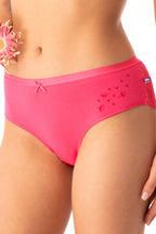 Slip donna in cotone fantasia con bordo pizzo - pack da 2