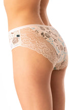 Slip donna in cotone fantasia con bordo pizzo - pack da 2