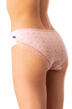 Slip donna in cotone fantasia con bordo pizzo - pack da 2