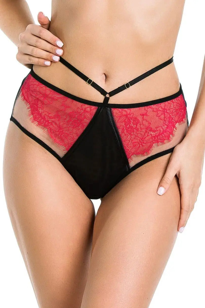 Slip donna - delice - nero rosso