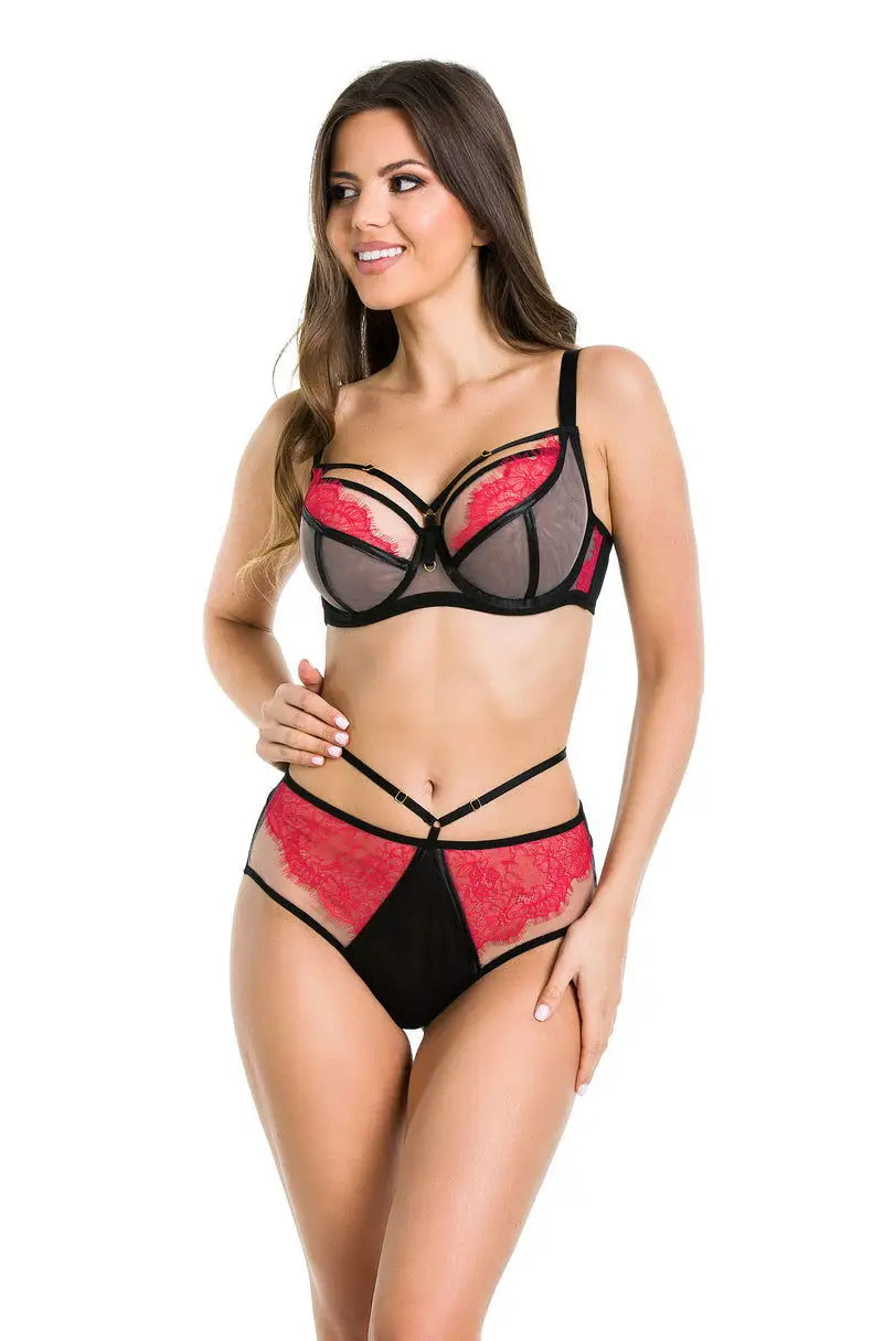 Slip donna - delice - nero rosso