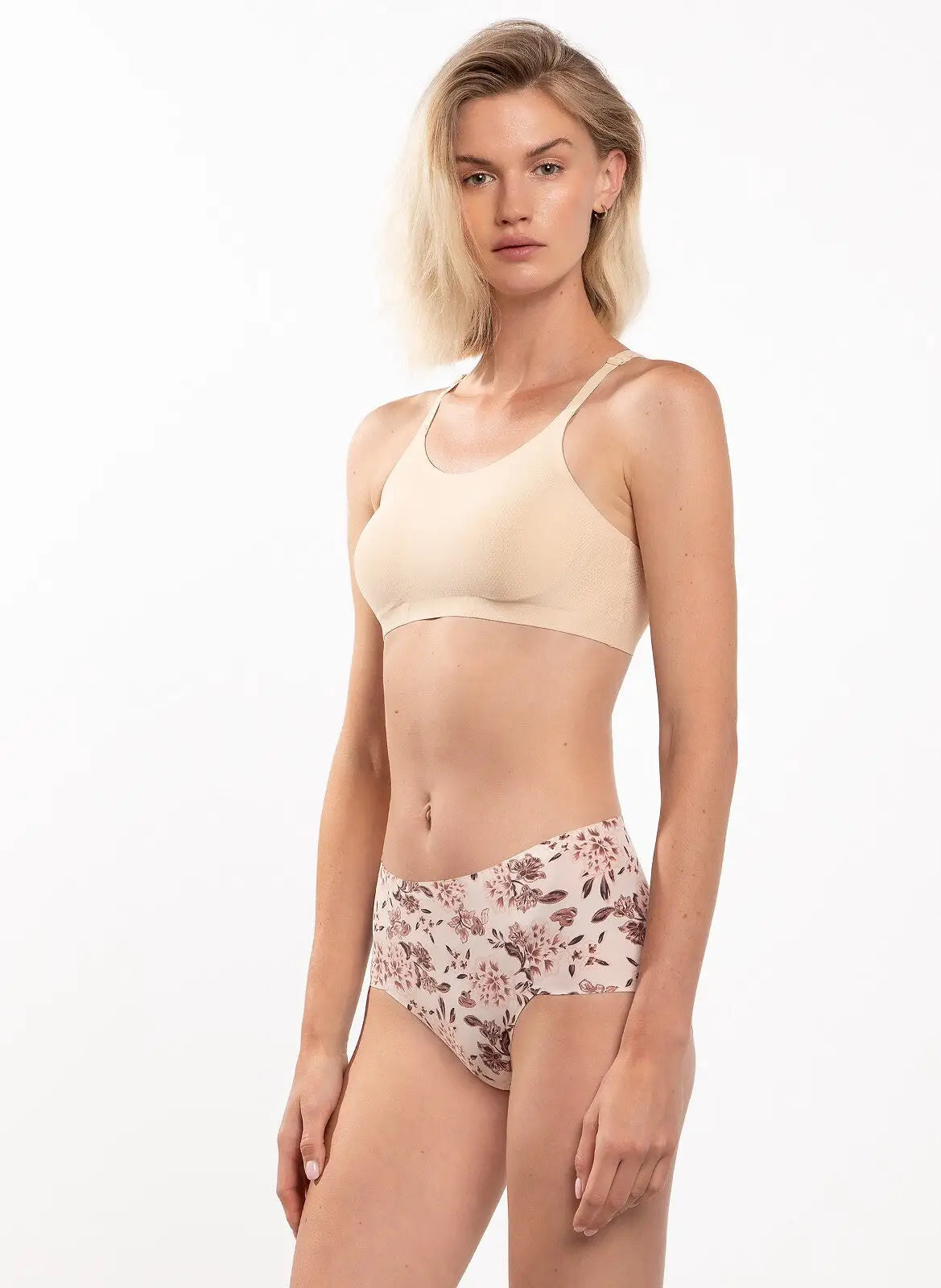 Slip donna laser cut - flower - l-pol 5027 - beige