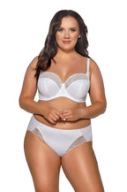 Slip donna in microfibra e pizzo - azalea - bianco - 2111