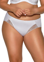 Slip donna in microfibra e pizzo - azalea - bianco - 2111