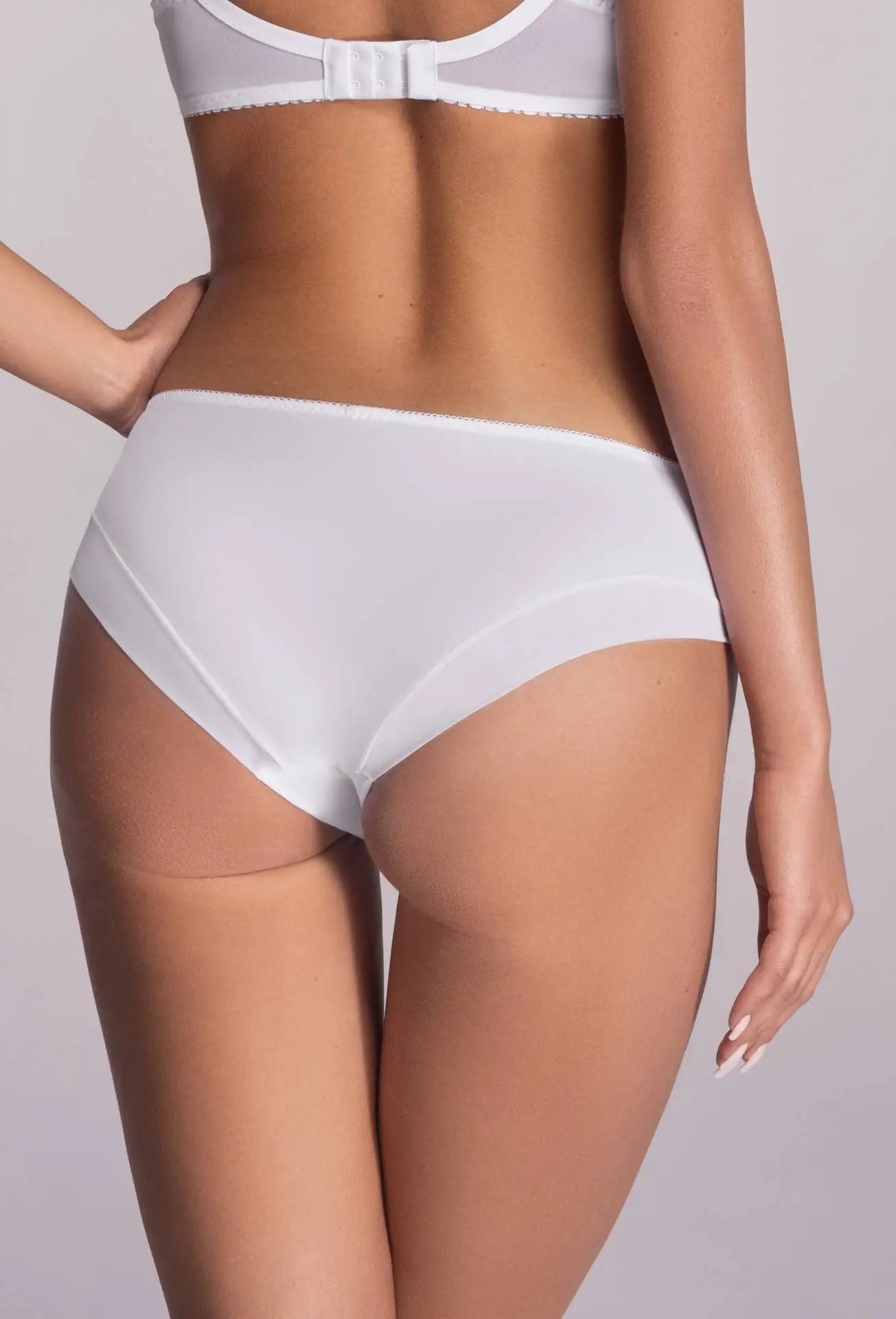 Slip donna in microfibra e pizzo - odette - bianco - 2112