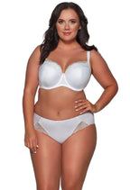 Slip donna in microfibra e pizzo - odette - bianco - 2112