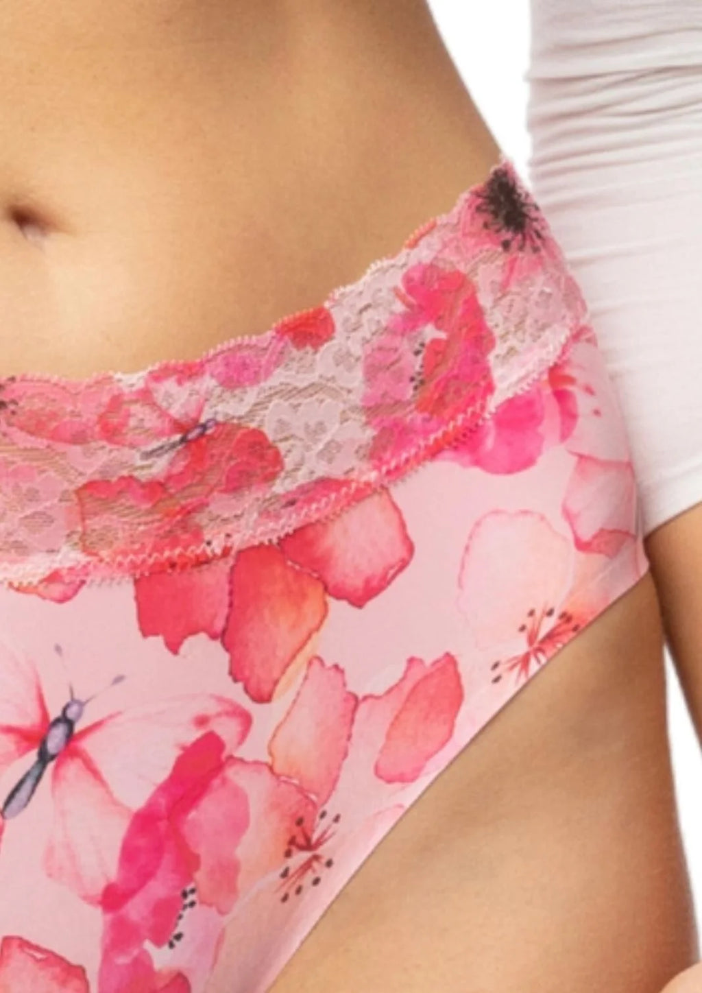 Slip da donna in microfibra con pizzo senza cuciture