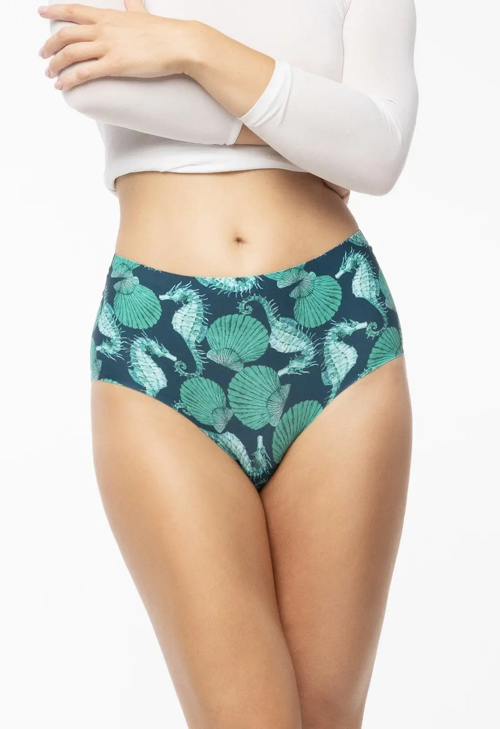 Slip da donna a vita alta in microfibra ultralight - sea