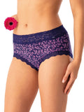 Slip donna midi bikini in cotone con pizzo alto (lpc 547)