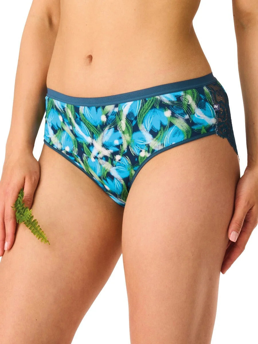 Slip donna midi bikini a fiori - pack da 2 pezzi (sparkle