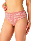 Slip donna midi bikini con pizzo e stampa botanica (lpc 512)