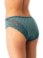 Slip donna midi bikini con pizzo e stampa botanica (lpc 512)