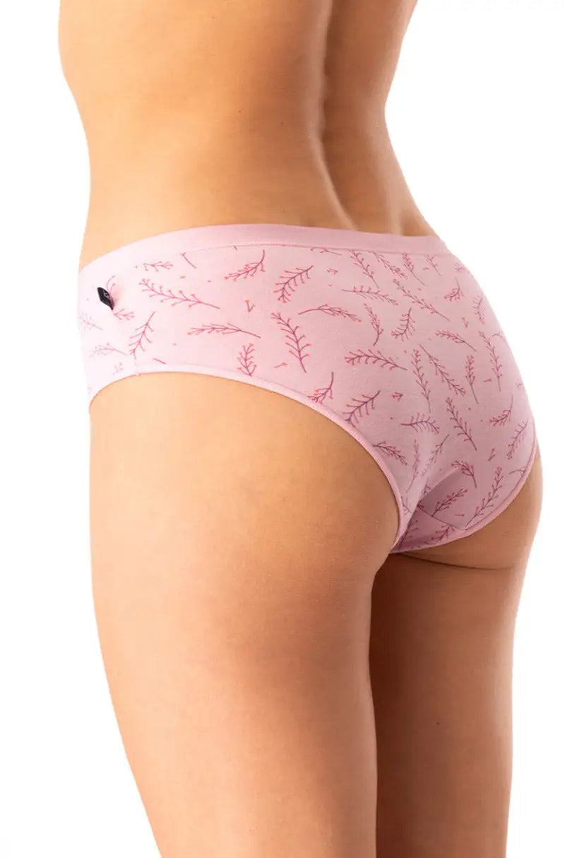 Slip donna mini in cotone fantasia con pizzo - pack da 2