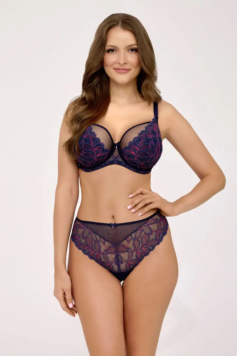 Slip da donna in pizzo - sensation blue navy