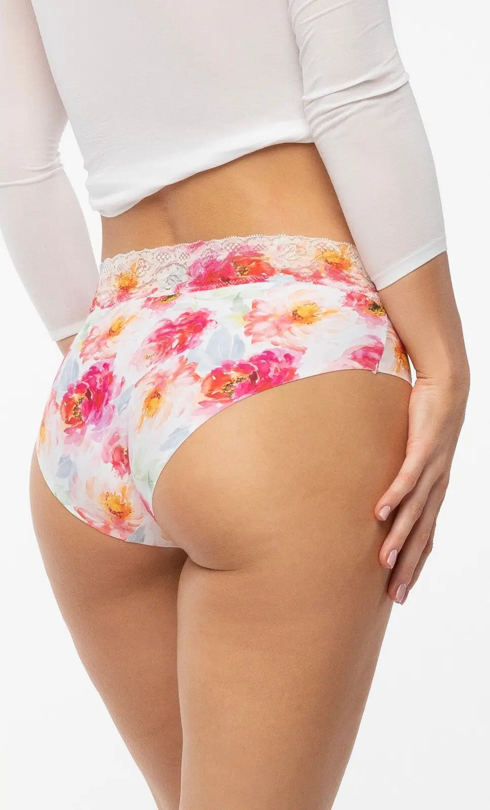 Slip donna ultrapiatti con pizzo - peony hipster hiphuggers