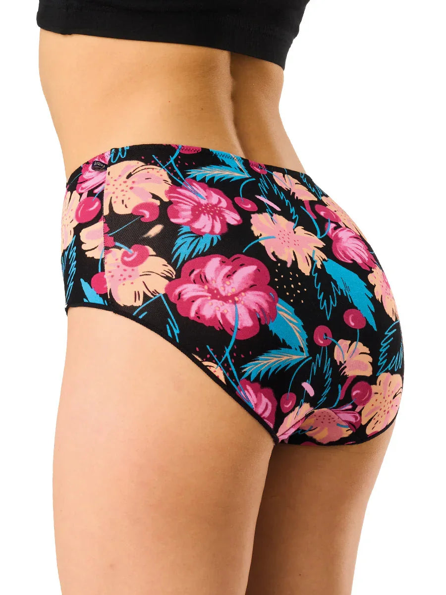 Slip donna a vita alta – comfort in bambù e stampe floreali