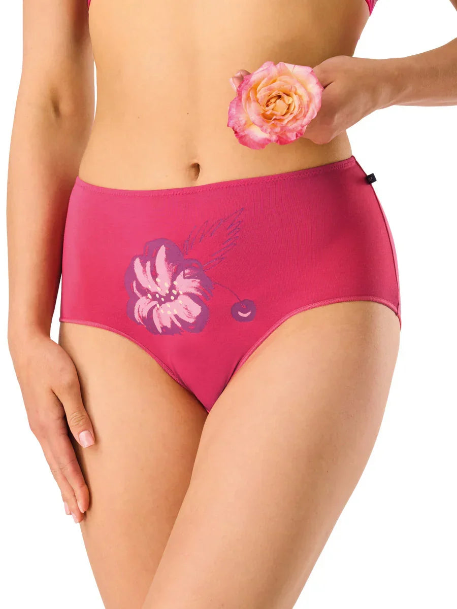 Slip donna a vita alta – comfort in bambù e stampe floreali