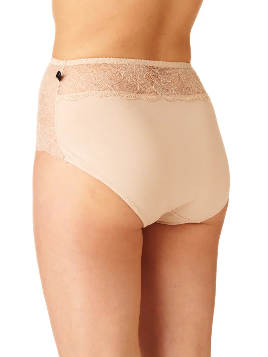 Slip donna a vita alta in cotone con inserti pizzo - pack