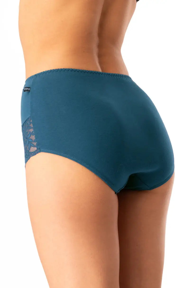 Slip donna a vita alta in cotone con retro pizzo - pack