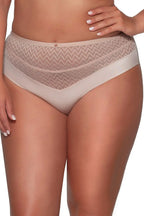 Slip donna vita alta motivo geometrico - grace - beige 2102