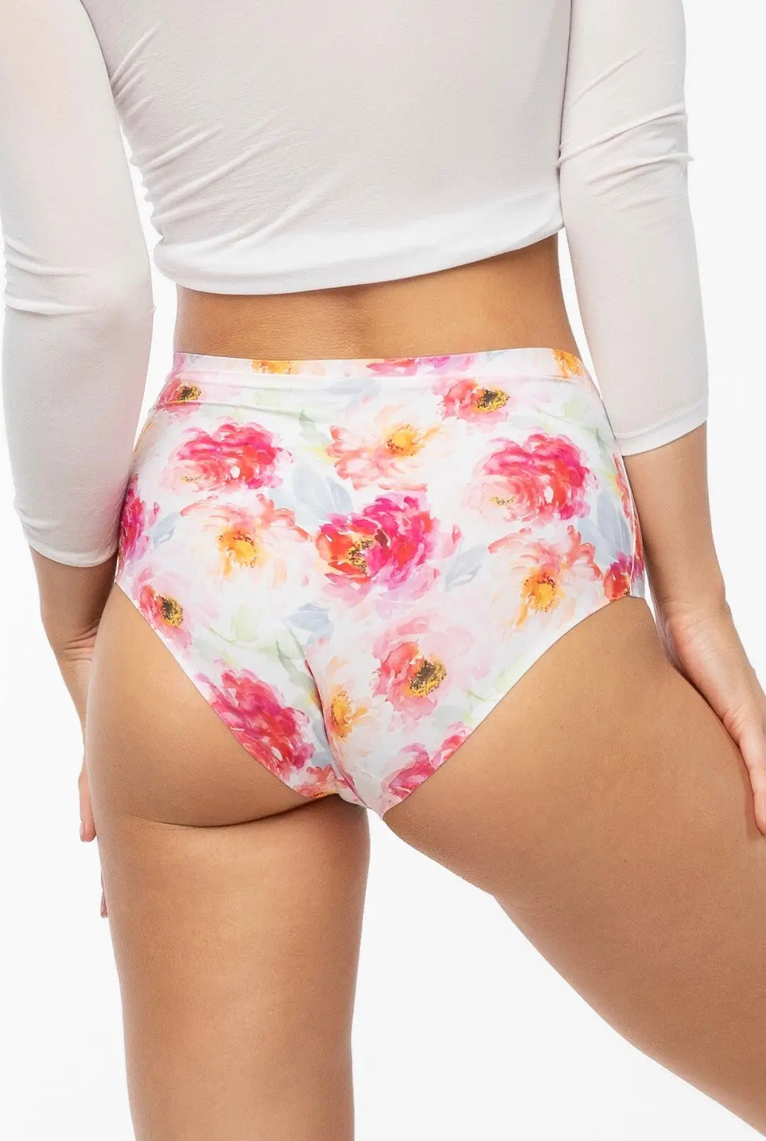 Slip donna a vita alta senza cuciture - peony simple maxi