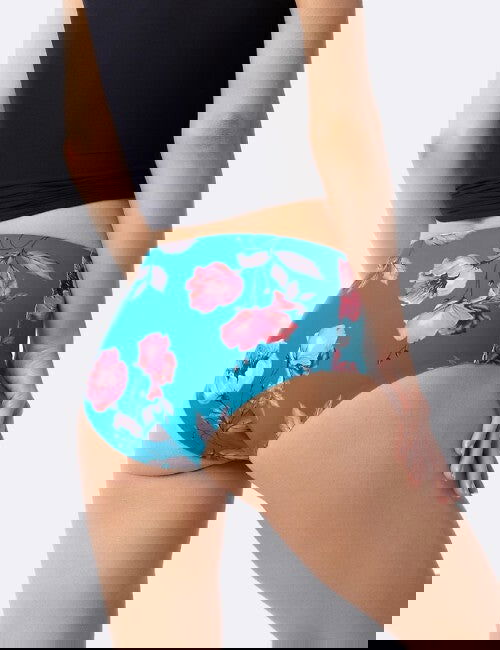 Slip donna vita alta taglio laser - wild rose maxi