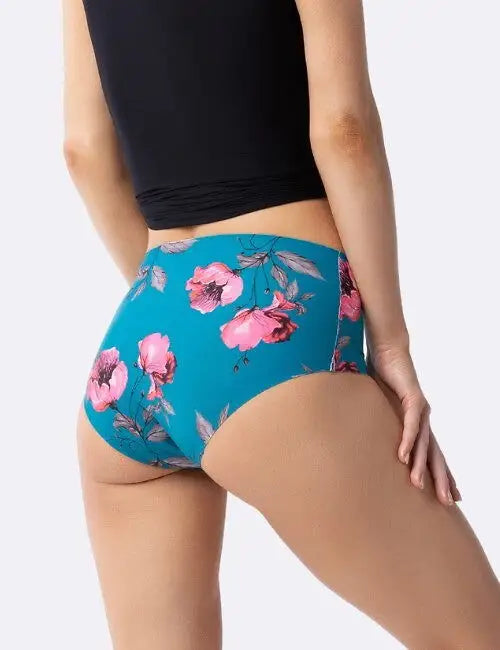 Slip donna vita alta taglio laser - wild rose maxi