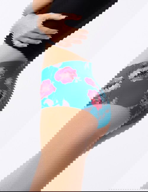 Slip donna vita alta taglio laser - wild rose maxi