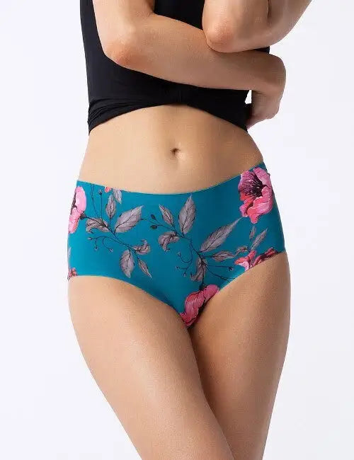 Slip donna vita alta taglio laser - wild rose maxi