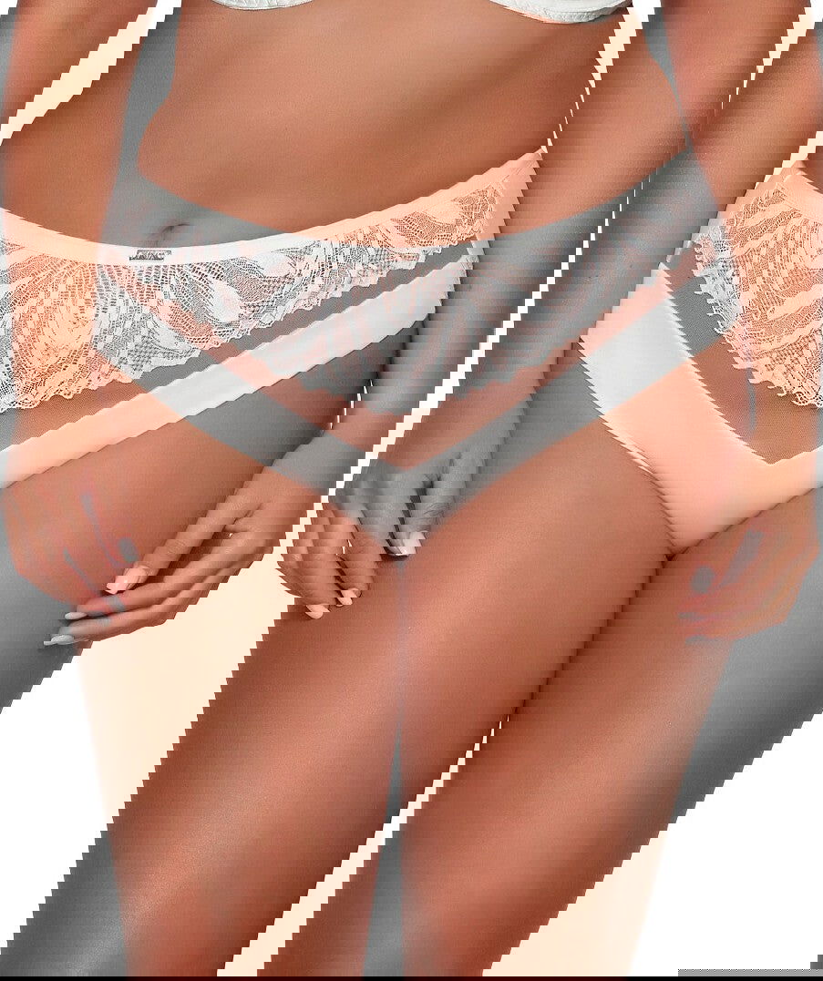 Slip in microfibra e pizzo - yasmin - ecrù - 2107