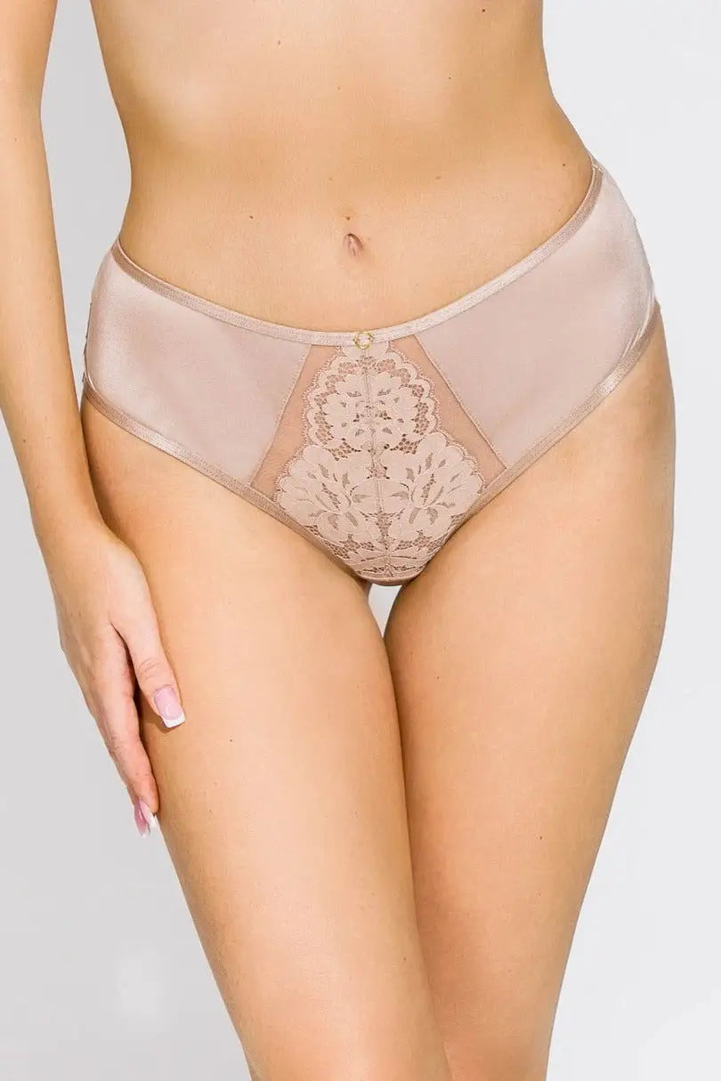 Slip in pizzo - jasmin - cappuccino