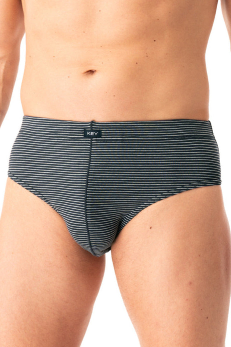 Slip uomo in cotone elasticizzato a righe - pack da 2 pezzi