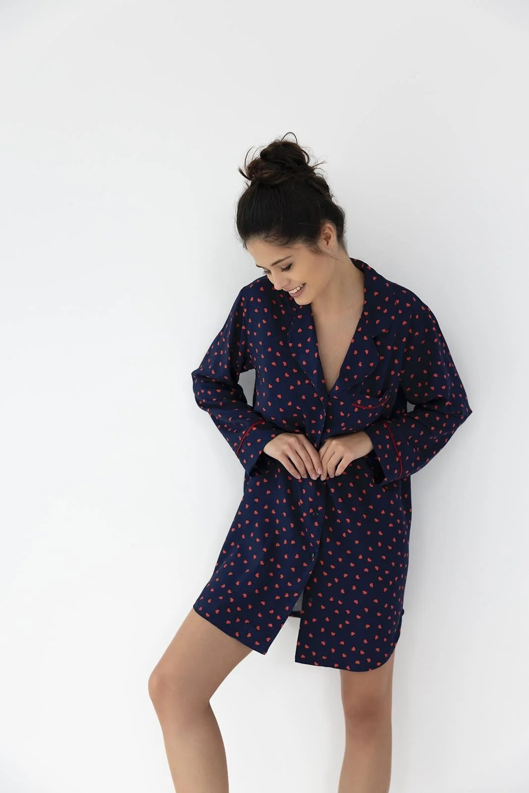 Sophia | camicia da notte taglio a camicia in viscosa