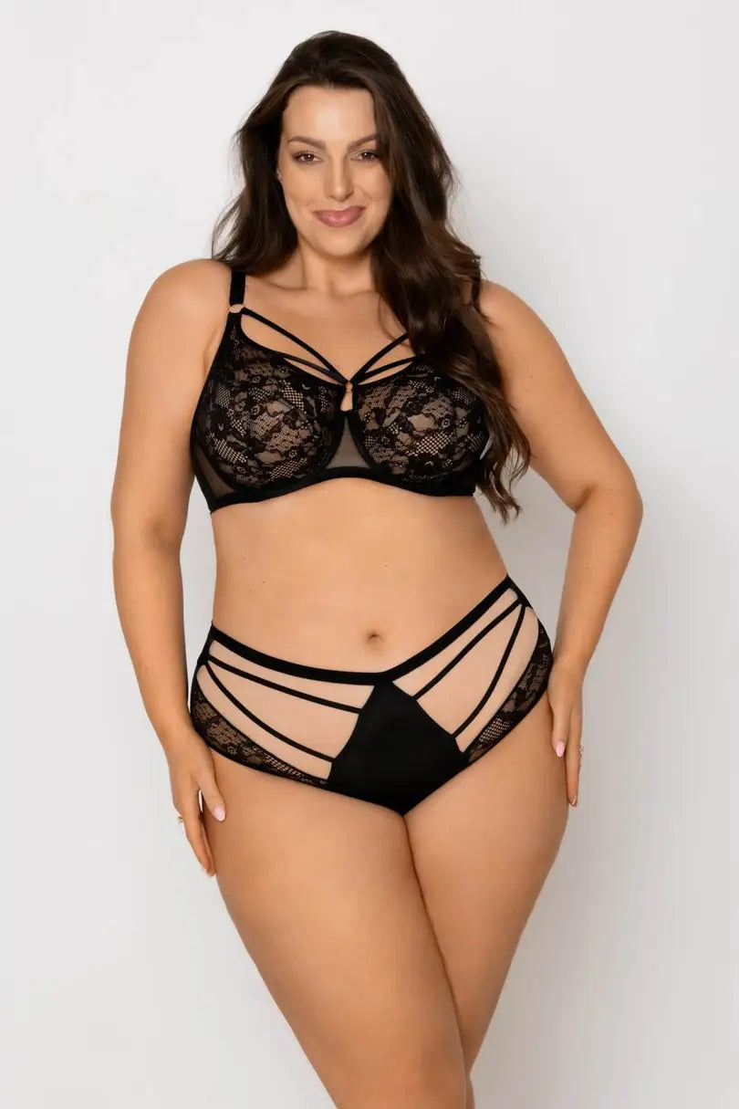 Spider | reggiseno soft in pizzo con decoro strappy –