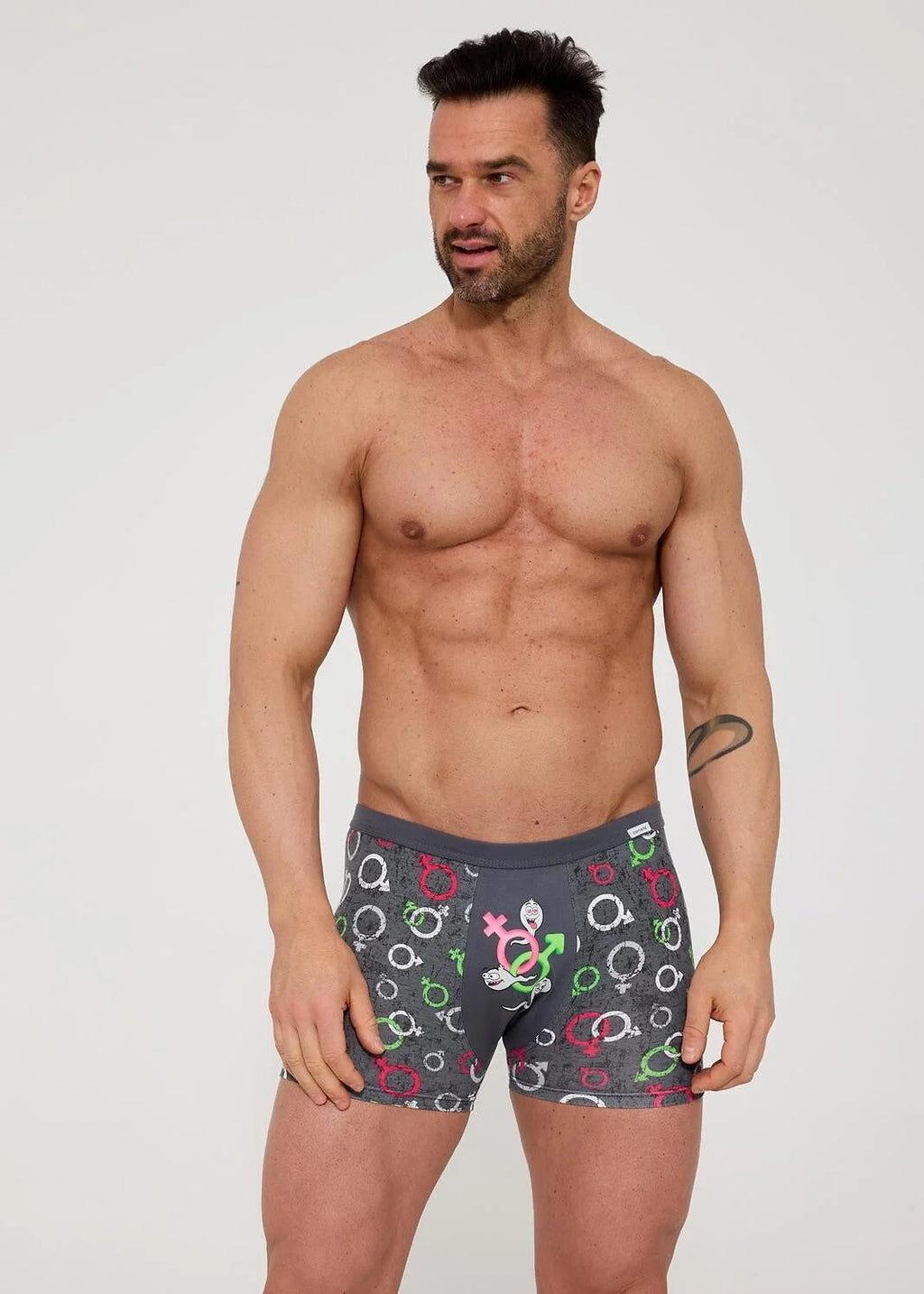 (swimmer) boxer da uomo in cotone elasticizzato - tattoo