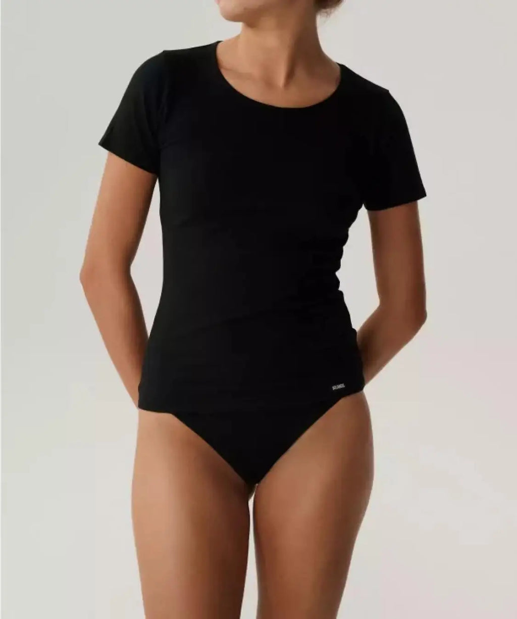 T-shirt donna in cotone elasticizzato – maglia a manica