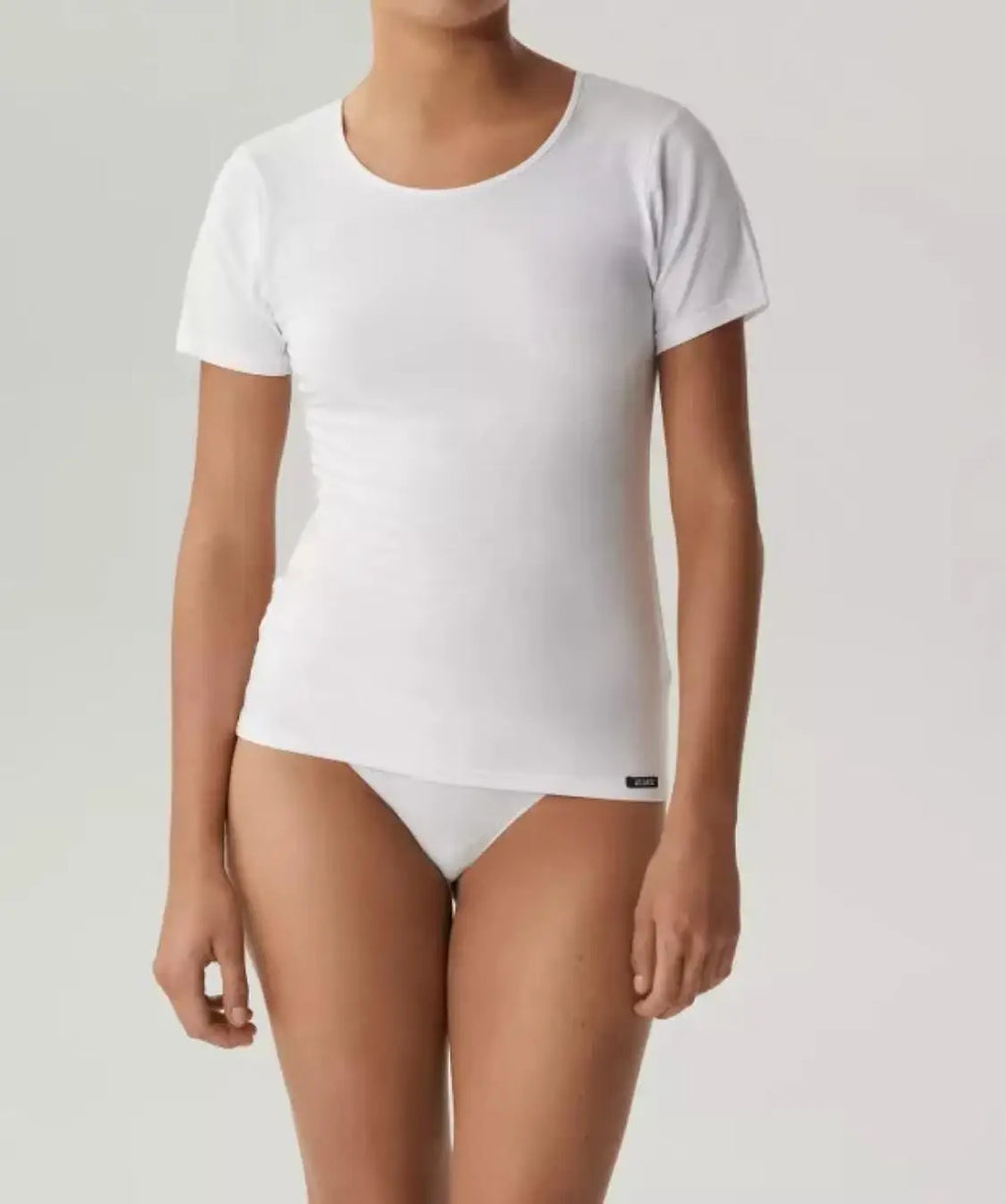 T-shirt donna in cotone elasticizzato – maglia a manica