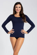 T-shirt da donna in microfibra girocollo - l