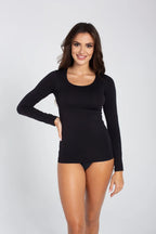 T-shirt da donna in microfibra girocollo - l